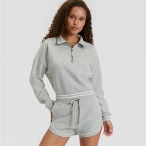 JoyLab Gray Women's Sweatshirt with stripe detail, size L